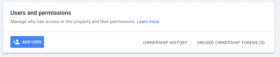 Google Search Console: Knopf Nutzer hinzufügen unter Nutzer und Berechtigungen